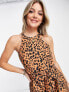 Фото #3 товара Style Cheat belted wide leg jumpsuit in leopard print