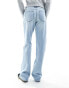 Stradivarius Tall 90s baggy dad jean in light blue Голубой, 32 - фото #8