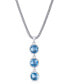 ფოტო #1 პროდუქტის Sky Blue Topaz Dangle 18" Pendant Necklace (2-3/4 ct. t.w.) in Sterling Silver, 18" + 3" extender