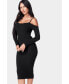 ფოტო #2 პროდუქტის Women's Cold Shoulder Midi Dress