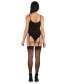 Фото #2 товара Women's Cami Chic Lace Garter String Bikini Lingerie Set