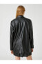 Куртка Koton Blazer Leather-Look Buttoned Pocket