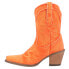 Dingo Y'all Need Dolly Embroidered Round Toe Cowboy Womens Orange Casual Boots