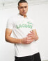 Фото #2 товара Lacoste club polo shirt in white with front graphics