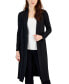 Фото #1 товара Women's Open-Front Long-Sleeve Ribbed-Knit Cardigan