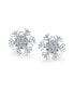 ფოტო #2 პროდუქტის Cubic Zirconia Pave Clear or Blue CZ Christmas Holiday Party Snowflake Stud Earrings For Women Teen .925 Sterling Silver