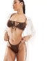 Фото #1 товара Public Desire ruched side bikini bottom in brown glitter