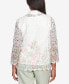 Фото #2 товара Women's English Garden Floral Border Lace Two in One Top with Necklace