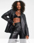 Фото #1 товара Extro & Vert Tall oversized blazer in black faux leather