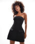 Heiress Beverly Hills premium structured bandeau pocket detail a-line mini dress in black Черный, L - EU 40 - фото #1