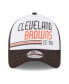 Фото #2 товара Men's White, Brown Cleveland Browns Stacked A-Frame Trucker 9FORTY Adjustable Hat