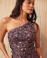 ფოტო #7 პროდუქტის Women's Floral-Beaded One-Shoulder Gown