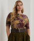 ფოტო #1 პროდუქტის Plus Size Floral Boat-Neck Tee