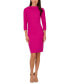 Women's Collared 3/4-Sleeve Sheath Dress