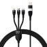 Фото #1 товара Kabel przewód 4w1 USB+USB-C do USB-C / iPhone Lightning / micro USB 1.2m - czarny