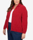 Фото #4 товара Plus Size Classics Chenille Zip Front Cardigan Sweater