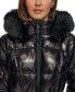 Фото #7 товара Women's Belted Faux-Fur-Trim Hooded Puffer Coat
