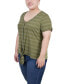 Фото #3 товара Plus Size Short Sleeve Tie Front Top