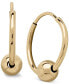 ფოტო #1 პროდუქტის Children's Bead Hoop Earrings in 14k Gold