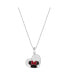 Minnie Mouse Stainless Steel Crystal Heart Necklace, Officially Licensed