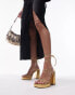 Фото #2 товара Topshop Eve heeled platform with ankle tie in gold