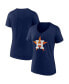 Фото #1 товара Women's Navy Houston Astros Core Official Logo V-Neck T-shirt