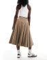 Фото #5 товара Bershka pleated maxi skirt in beige