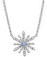 ფოტო #3 პროდუქტის Aquamarine (1/10 ct. t.w.) & Diamond (1/10 ct. t.w.) Elsa Snowflake Pendant Necklace in Sterling Silver, 16" + 2" extender