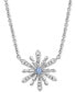 Aquamarine (1/10 ct. t.w.) & Diamond (1/10 ct. t.w.) Elsa Snowflake Pendant Necklace in Sterling Silver, 16" + 2" extender