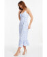 Women's Crinkle Woven Ditsy Knot Front Midi Dress