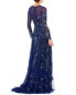 Фото #2 товара Mac Duggal Embellished Illusion High-Neck A-Line Gown Women's