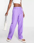 ASOS DESIGN elastic waist tailored trouser in purple