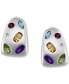 EFFY® Multi-Gemstone (2 ct. t.w.) & Diamond (1/20 ct. t.w.) Hoop Earrings in Sterling Silver