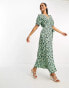 Фото #3 товара Vila wrap maxi dress in green floral print