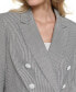 Фото #4 товара Women's Pinstripe Double-Breasted Blazer