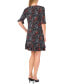 ფოტო #2 პროდუქტის Women's V-Neck Ruffle-Trim Shift Dress