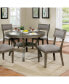 Rustic Grey 5 Piece Dining Set with Round Table & Side Chairs