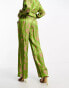 Фото #4 товара Y.A.S floral jacquard trouser co-ord in green and pink