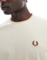 Fred Perry twin tipped t-shirt in beige Бежевый, 2XL - XXL - фото #3