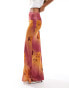 Фото #5 товара ASOS DESIGN stretch satin maxi skirt with ombre floral print