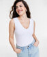 Фото #2 товара Women's Knit Double V-Neck Bodysuit, Created for Macy's