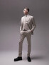 Фото #1 товара Topman super skinny herringbone texture suit trousers in stone
