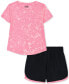 Фото #2 товара Toddler & Little Girls Printed Logo T-Shirt & Shorts, 2 Piece Set