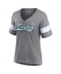Фото #4 товара Women's Heather Gray Philadelphia Eagles Super Bowl LVII Raise The Bar Tri-Blend Half-Sleeve V-Neck T-shirt