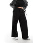 Vila Curve wide leg pinstripe trousers in black