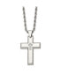 ფოტო #1 პროდუქტის Polished with CZ Cross Pendant on a Rope Chain Necklace