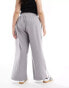 Фото #3 товара ASOS DESIGN Curve pull on trouser with contrast panel in grey stripe