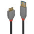 Фото #1 товара Lindy 3m USB 3.2 Type A to Micro-B Cable - Anthra Line - 3 m - USB A - Micro-USB B - USB 3.2 Gen 1 (3.1 Gen 1) - 5000 Mbit/s - Black