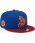 Фото #1 товара Men's Royal, Red Oakland Athletics Throwback Logo Primary Jewel Gold Undervisor 59FIFTY Fitted Hat