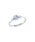 ფოტო #1 პროდუქტის Cushion Tanzanite Gemstone Round Natural Diamond 14K White Gold Birthstone Ring